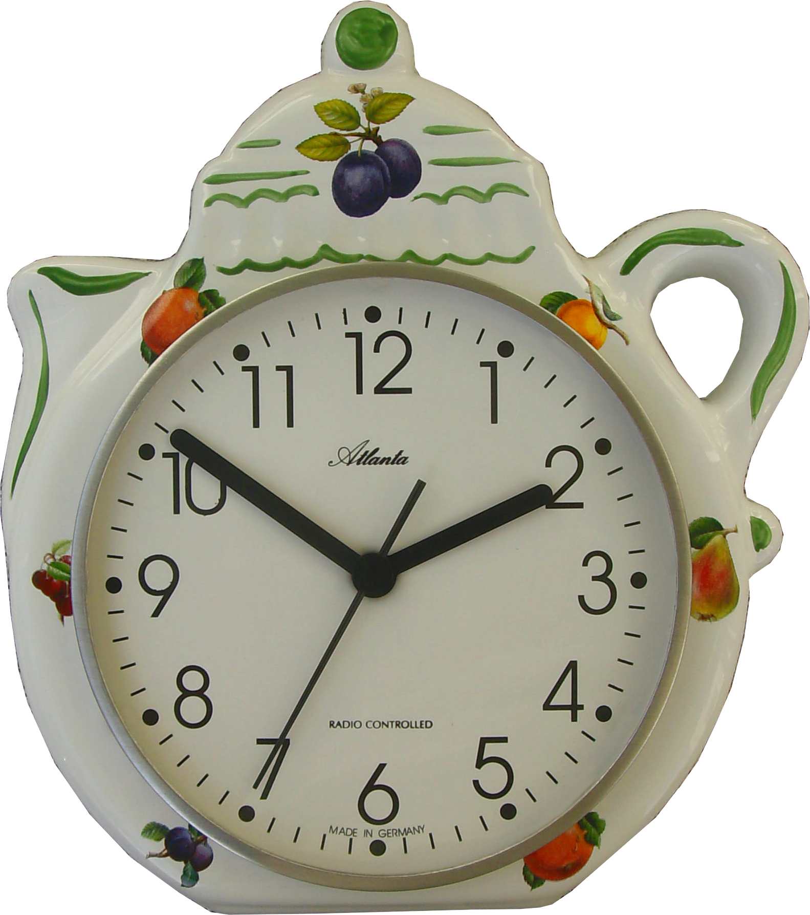 Keramik KaffeekannenUhr artline Früchte sortiert Grün Rand Funk - Evit Uhren  und Geschenke
