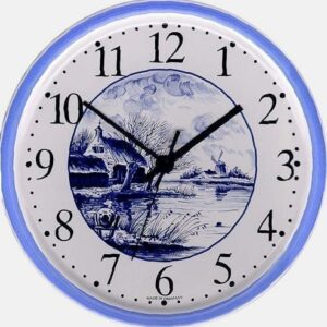 Kirche Blaues Delft Motiv Quarzuhr