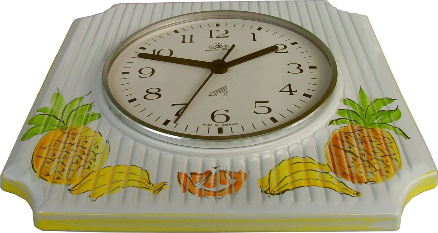 Küchenuhr hellgrau Zweischichtmetallik Funkuhr | Evit Uhren und Geschenke