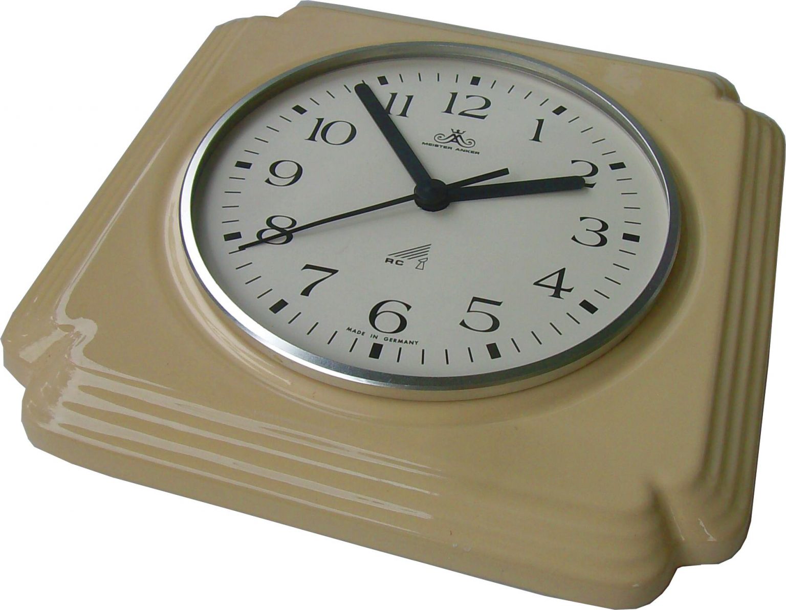 Keramik Küchenuhr Artline hellbeige glänzend Funkuhr | Evit Uhren und